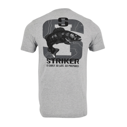 STRIKER WALLEYE T-SHIRT MENS - HEATHER GREY_BACK ANGLE