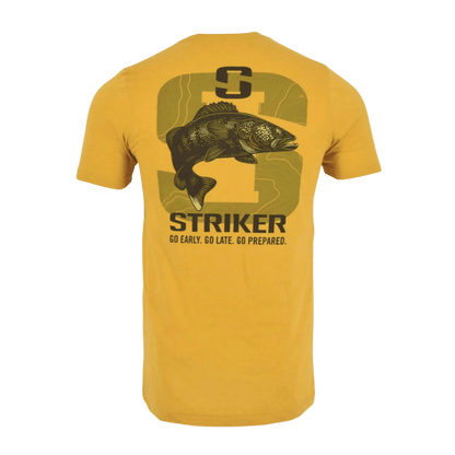 STRIKER WALLEYE T-SHIRT - HEATHER MUSTARD_BACK ANGLE