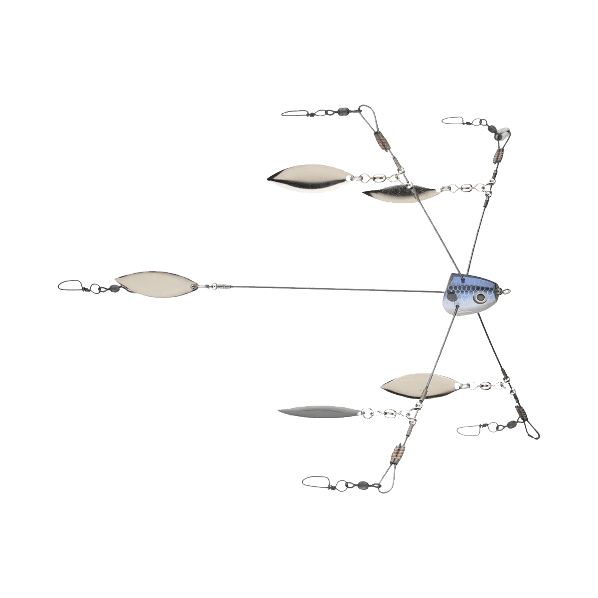 STRIKE KING TOUR GRADE BLADED TITANIUM UMBRELLA RIG - BLUE GIZZARD SHAD - WITHOUT MINNOW