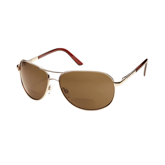SUNCLOUD AVIATOR +2.00 SUNGLASSES GOLD
