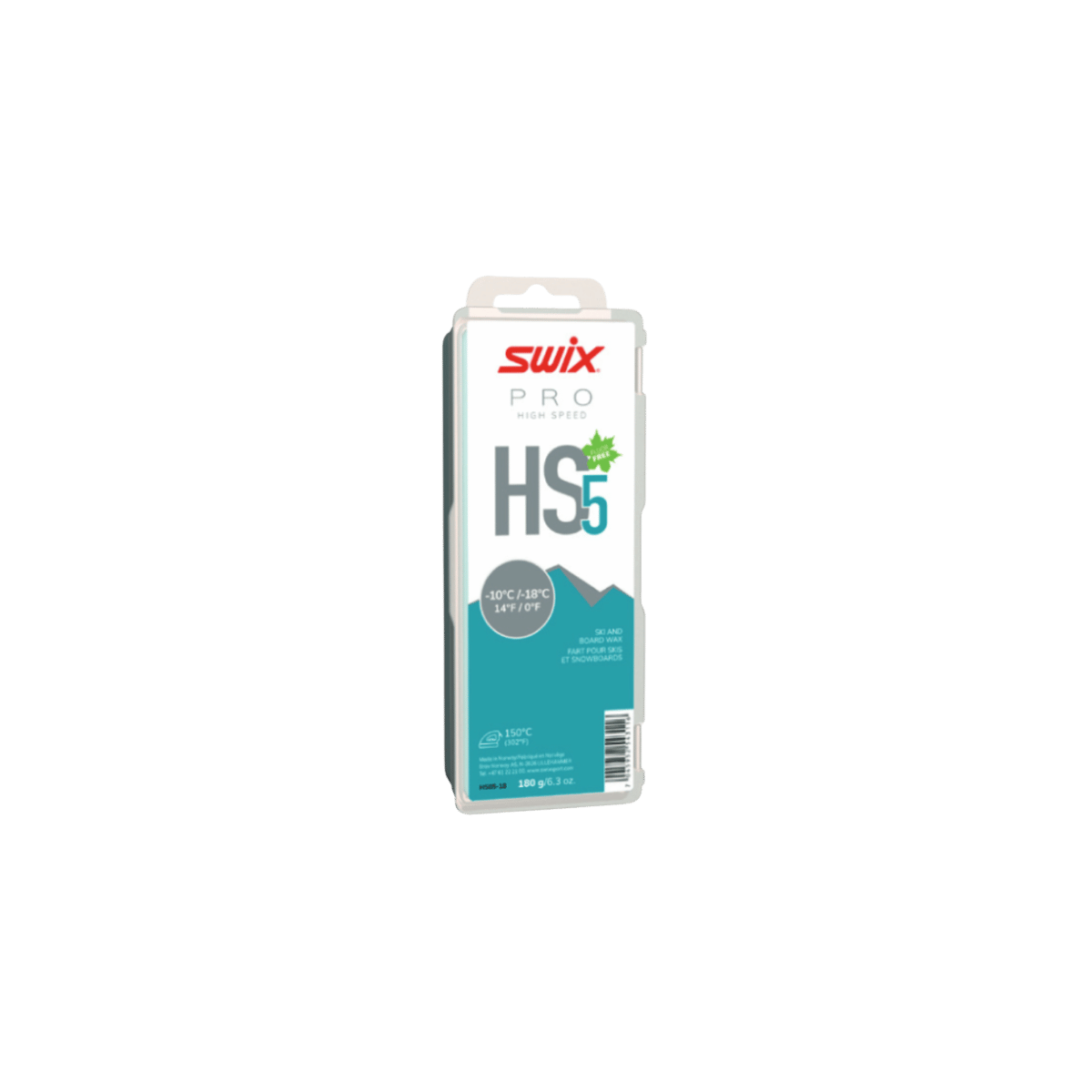 SWIX HIGH SPEED WAX 180G TURQUOISE COLOR HS5