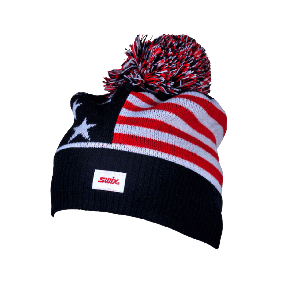 SWIX US BIG POM HAT ONE SIZE - R/W/B