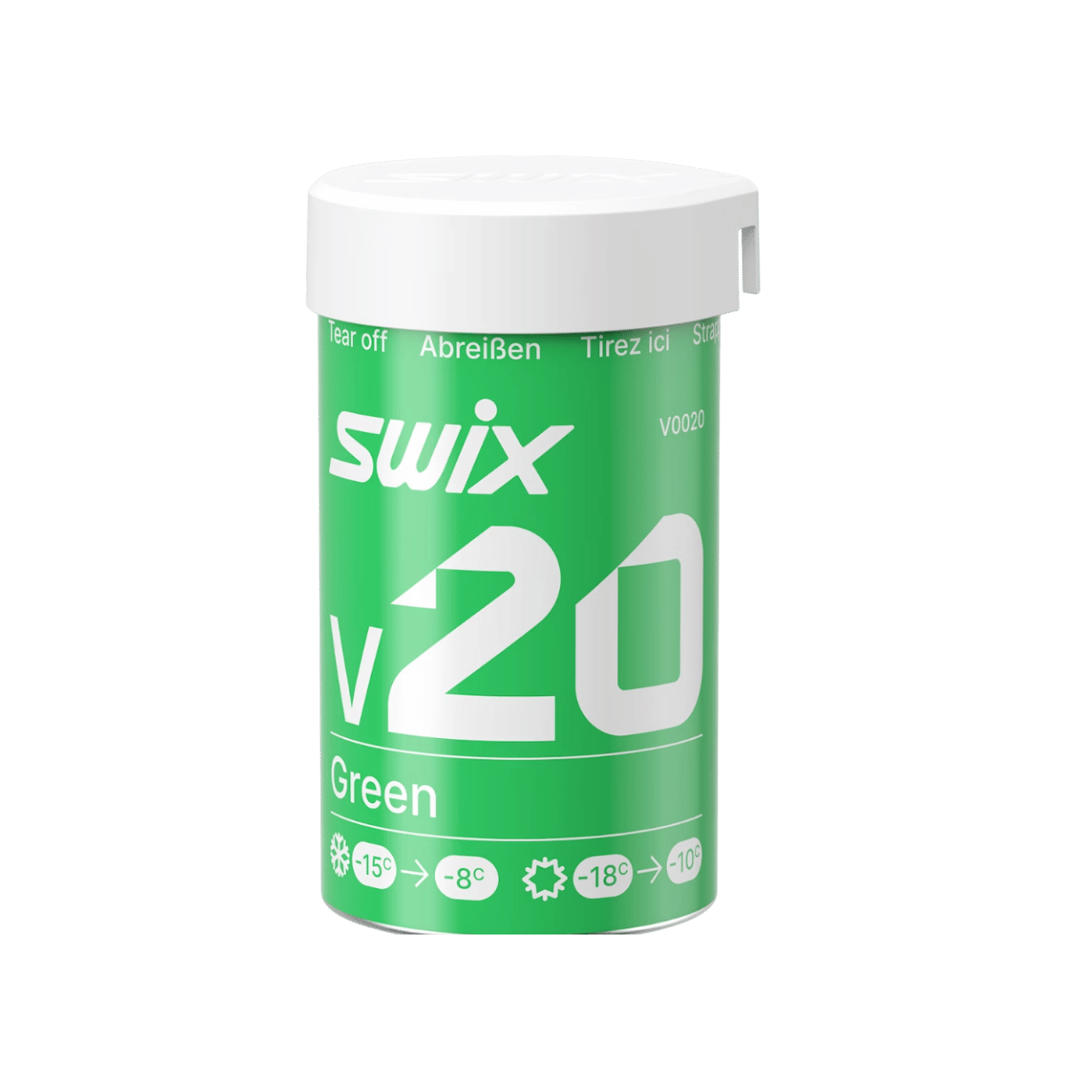 SWIX V20 GREEN HARDWAX -15°C TO -8°C - 43G