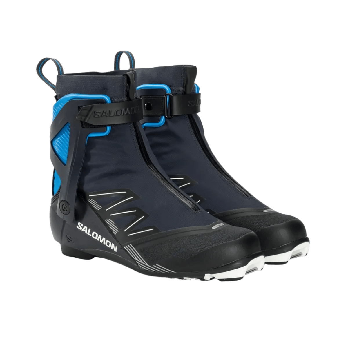 SALOMON RS8 PROLINK MEN’S NORDIC BOOTS – 2025/2026 – DARK NAVY/BLACK/PROCESS BLUE - SIDE VIEW