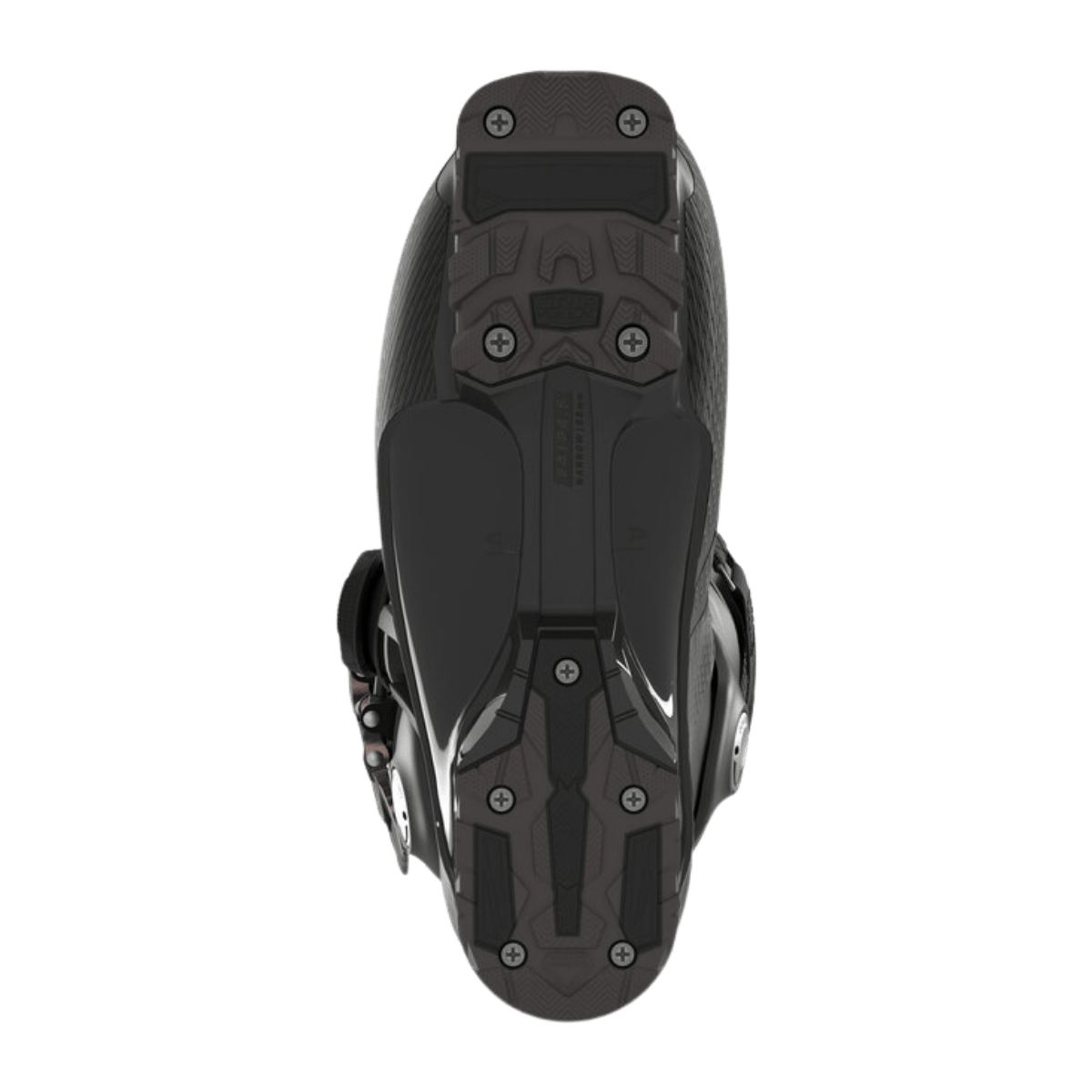 SALOMON WOMEN'S S/PRO SUPRA BOA X90 GW SKI BOOTS - BLACK/PINK - BOTTOM SOLE VIEW