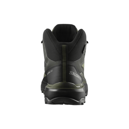 SALOMON X ULTRA 360 MID GORE-TEX HIKING - OLIVE/NIGHT BLACK - BACK VIEW