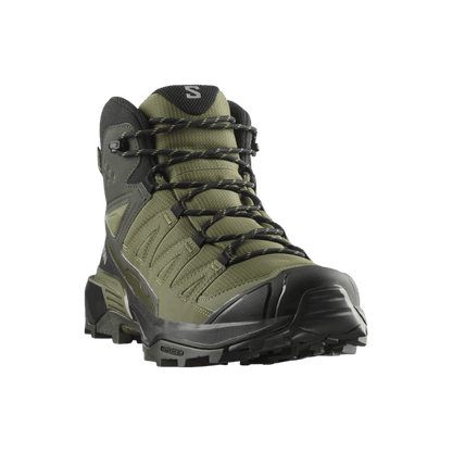 SALOMON X ULTRA 360 MID GORE-TEX HIKING - OLIVE/NIGHT BLACK - FRONT VIEW