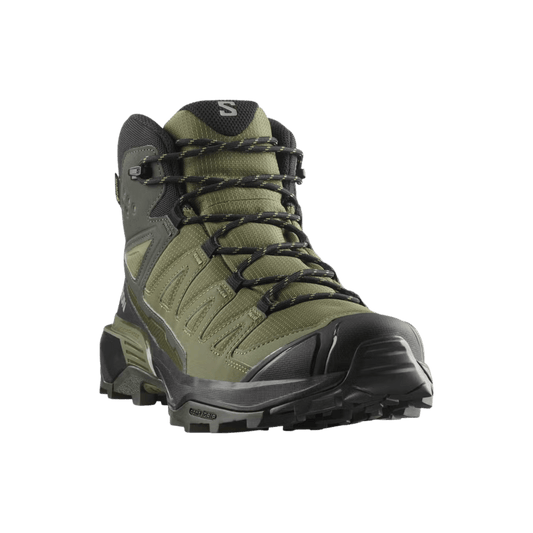 SALOMON X ULTRA 360 MID GORE-TEX HIKING - OLIVE/NIGHT BLACK - FRONT VIEW