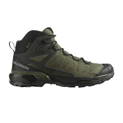 SALOMON X ULTRA 360 MID GORE-TEX HIKING - OLIVE/NIGHT BLACK - SIDE VIEW