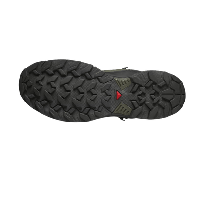 SALOMON X ULTRA 360 MID GORE-TEX HIKING - OLIVE/NIGHT BLACK - BOTTOM SOLE VIEW