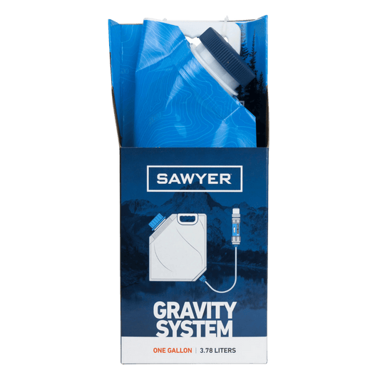 SAWYER GRAVITY FILTRATION SYSTEM 1 GALLON FRONT VIEW PACKAGE