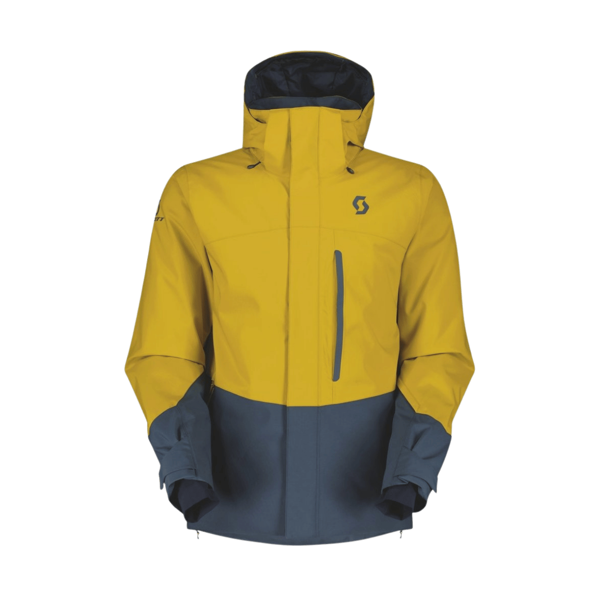 SCOTT USA MEN ULTIMATE DRYO 10  SKI JACKET - MELLOW YELLOW/METAL BLUE - FRONT VIEW