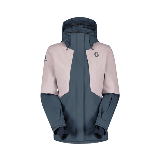 SCOTT USA WOMEN'S ULTIMATE DRYO 10 JACKET - METAL BLUE/SWEET PINK - FRONT VIEW