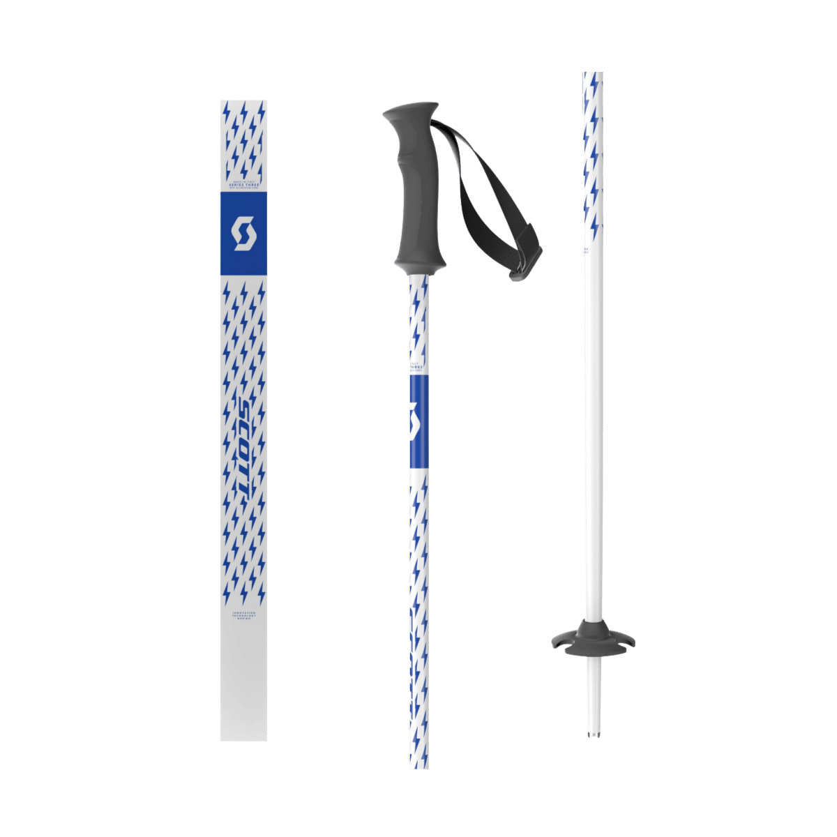 SCOTT USA ELEMENT JUNIOR SKI POLES - WHITE BLUE