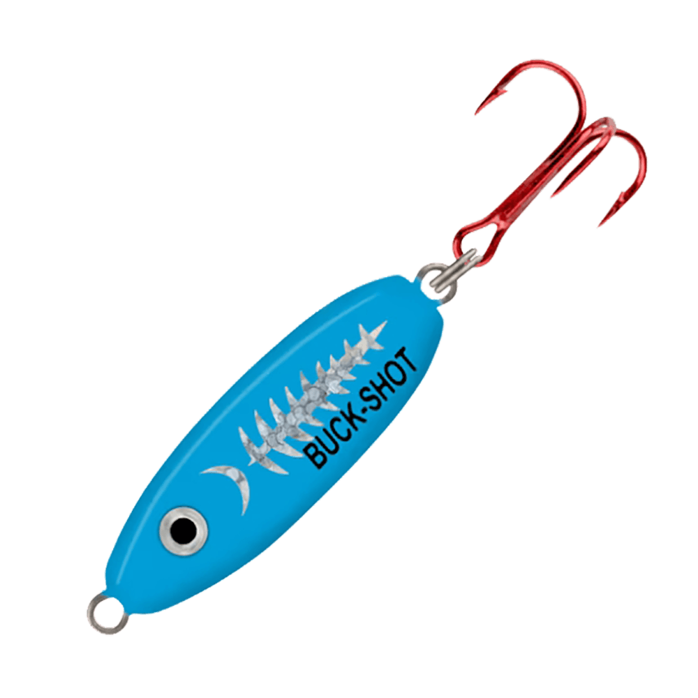Northland Fishing Tackle Buck-Shot Rattle Spoon Super-Glo Exo Blue / 1/16 oz