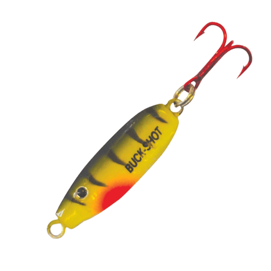 NORTHLAND UV BUCK-SHOT SPOON - GREEN PERCH 1/4OZ