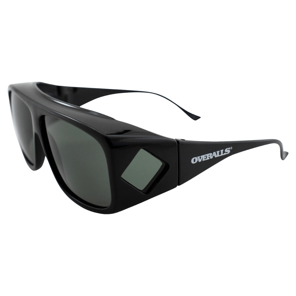 SEA STRIKER OVERALLS LARGE SUNGLASSES BLACK/GREY FRONT SIDE VIEW