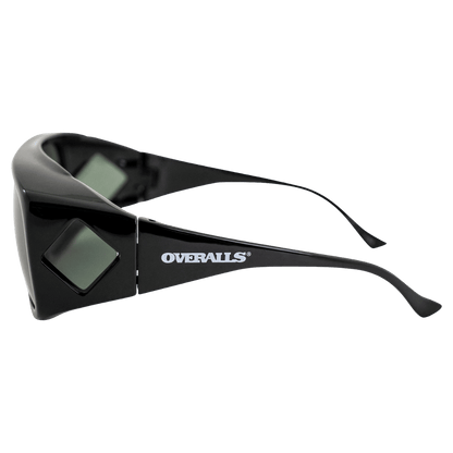 SEA STRIKER OVERALLS LARGE SUNGLASSES BLACK/GREY SIDE VIEW