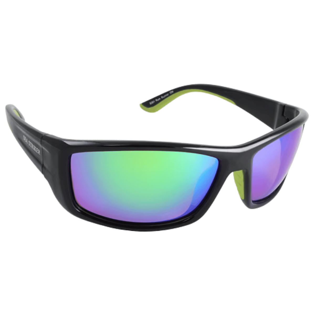 SEA STRIKER RUM RUNNER SUNGLASSES BLACK/GREEN MIRROR