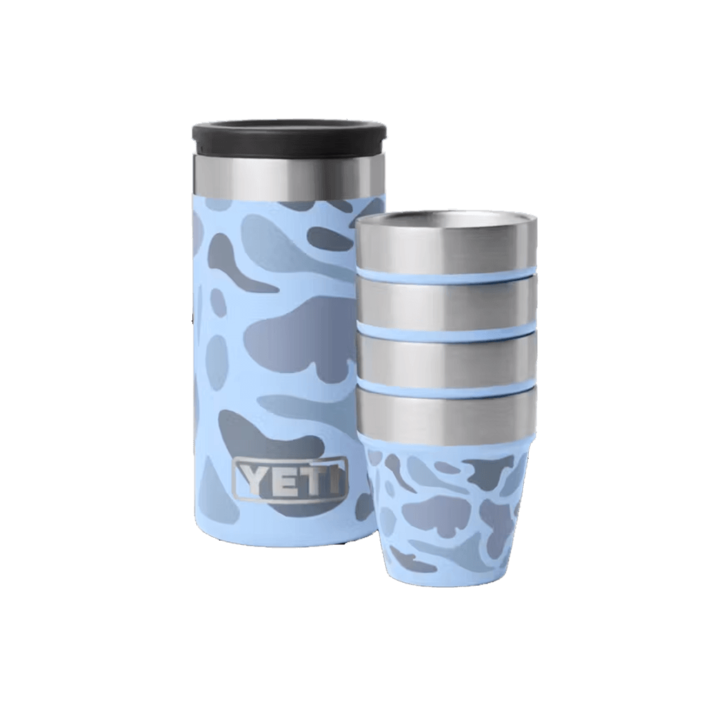 YETI PREMIUM SHOT GLASSES & CASE Blue camo
