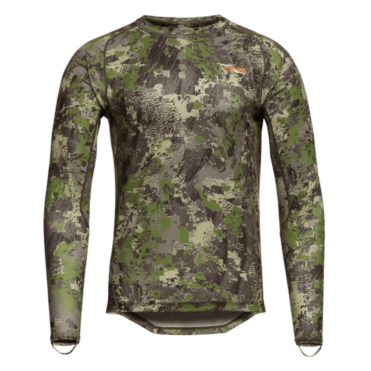 SITKA CORE LIGHT WEIGHT CREW LONG SLEEVE OPTIFADE COVER SLEEVE FRONT VIEW