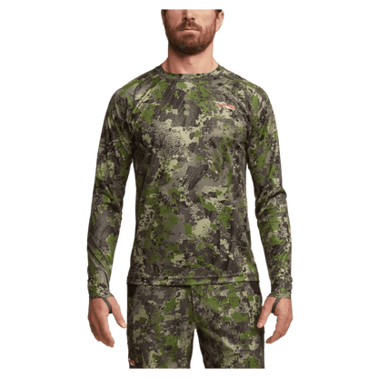 SITKA CORE LIGHT WEIGHT CREW LONG SLEEVE OPTIFADE COVER MEN FRONT VIEW