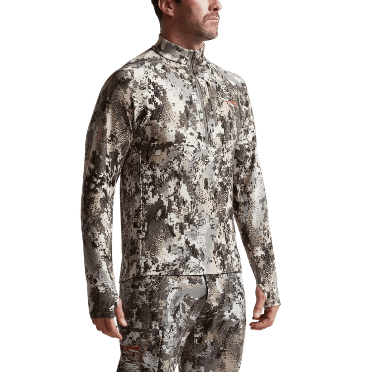 SITKA CORE MERINO 330 1/2 ZIP - ELEVATED II_1 - SIDE FRONT VIEW