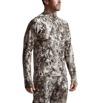 SITKA CORE MERINO 330 1/2 ZIP - ELEVATED II_1 - SIDE FRONT VIEW