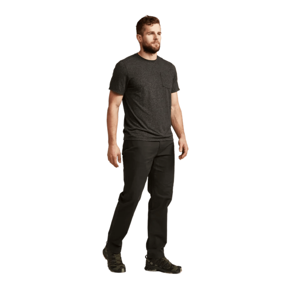 SITKA EVERYDAY PANT REG - OBSIDIAN_3 - SIDE FRONT VIEW (ON MODEL)