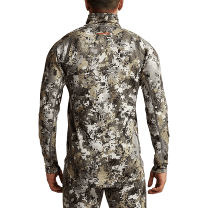 SITKA HEAVY WEIGHT ZIP-T ELEVATED IIBACK VIEW (ON MODEL)