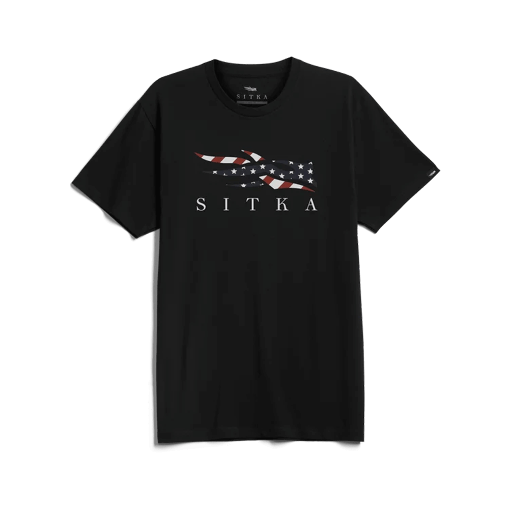 SITKA ICON FLAG TEE BLACK/EARTH FRONT BLACK