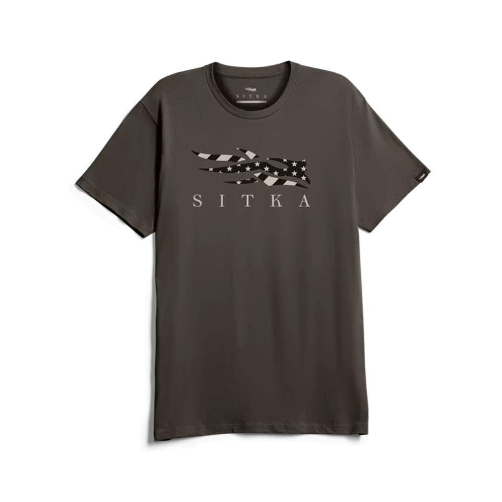 SITKA ICON FLAG TEE BLACK/EARTH EARTH FRONT BLACK