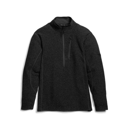 SITKA SNOWCREST 1/2 ZIP FLEECE PULL OVER BLACK HEATHER