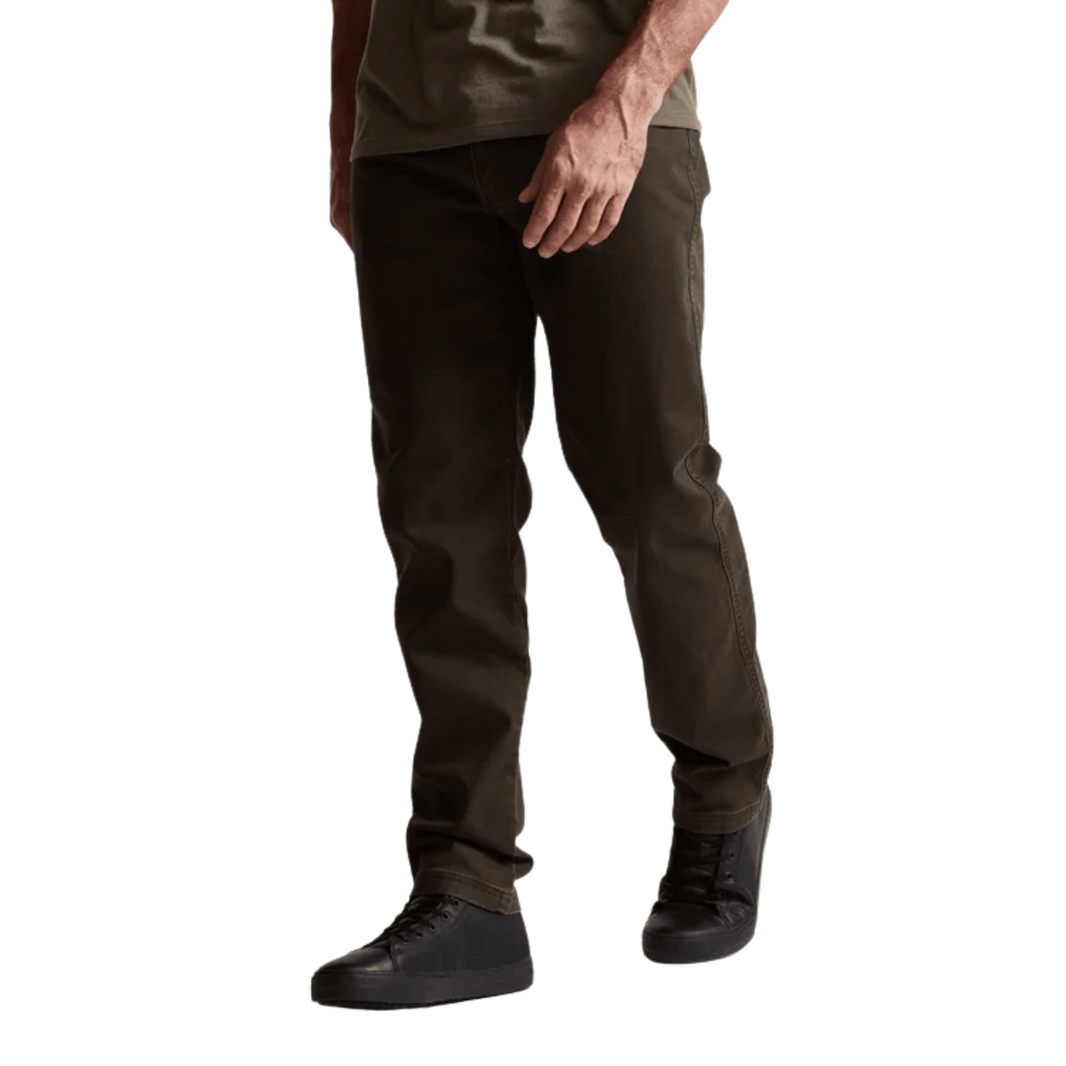 SITKA THREE SEASON PANT - EARTH_1 - SIDE FRONT VIEW (ON MODEL)