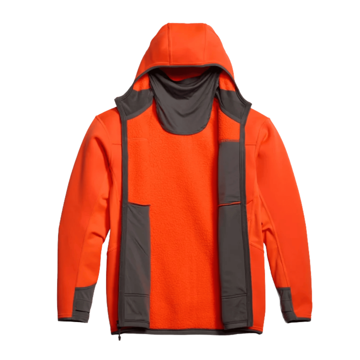 SITKA TRAVERSE HOODY - BLAZE ORANGE_1 - INSIDE/OPEN VIEW
