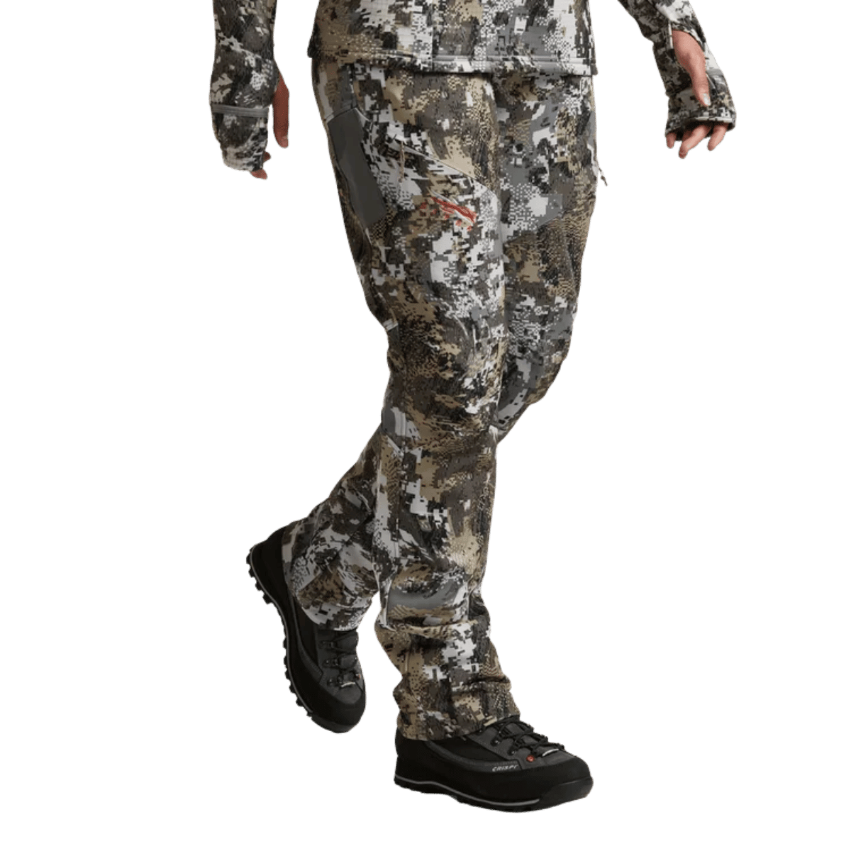 SITKA WOMEN'S CADENCE PANT - ELEVATED II_1 - SIDE FRONT VIEW (ON MODEL)