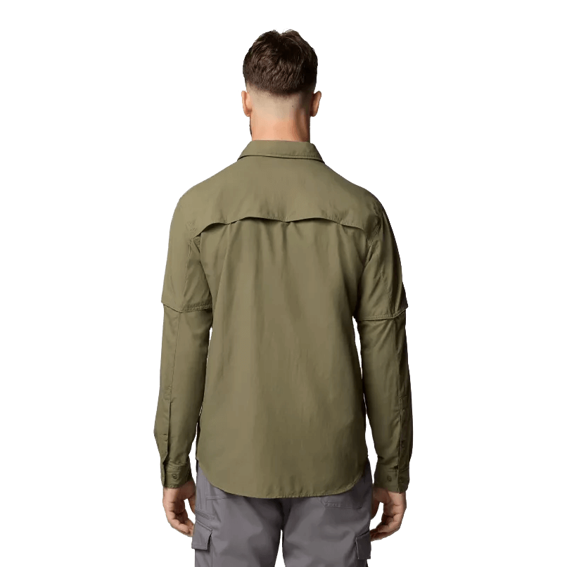 COLUMBIA SKIEN VALLEY LONG SLEEVE SHIRT - STONE GREEN BACK