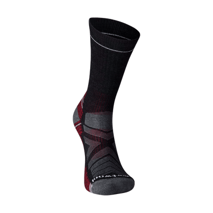 SMARTWOOL HIKE LIGHT CUSHION CREW SOCKS - CHARCOAL - FRONT VIEW