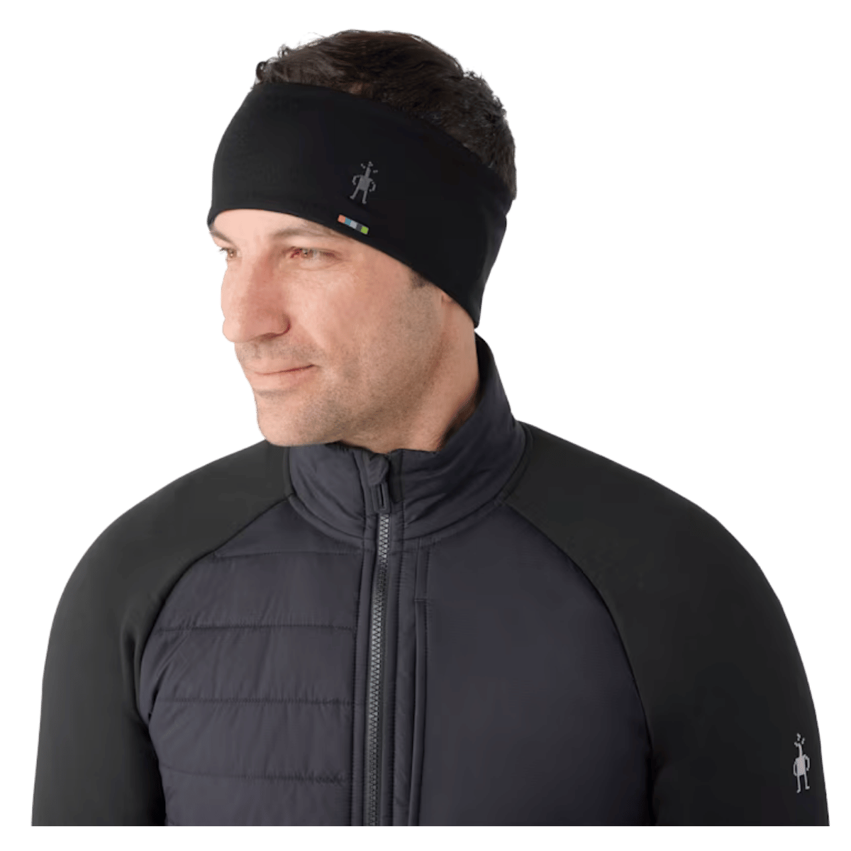 SMARTWOOL MERINO 250 REVERSIBLE HEADBAND BLACK/CHARCOAL MEN'S FRONT VIEW