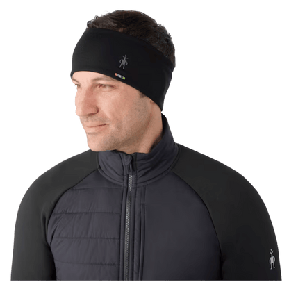 SMARTWOOL MERINO 250 REVERSIBLE HEADBAND BLACK/CHARCOAL MEN'S FRONT VIEW