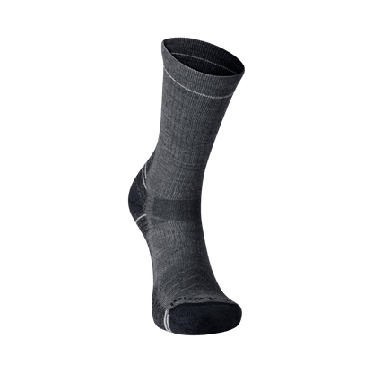 SMARTWOOL HIKE LIGHT CUSHION CREW SOCKS - MEDIUM GRAY - FRONT VIEW