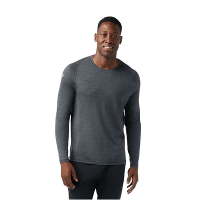 SMARTWOOL MEN'S ACTIVE ULTRALITE LONGSLEEVE - CHARCOAL HEATHER - FRONT VIEW