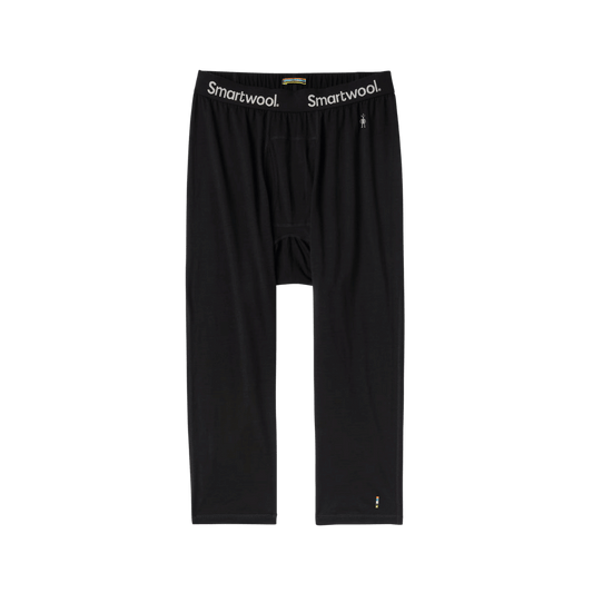 SMARTWOOL MEN'S CLASSIC ALL-SEASON MERINO BASE LAYER 3/4 BOTTOM - BLACK - FEATURING VIEW