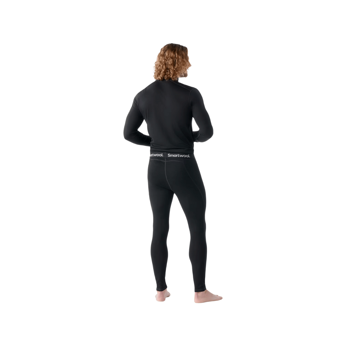 SMARTWOOL CLASSIC ALL-SEASON MERINO BASE LAYER BOTTOM - BLACK - BACK VIEW
