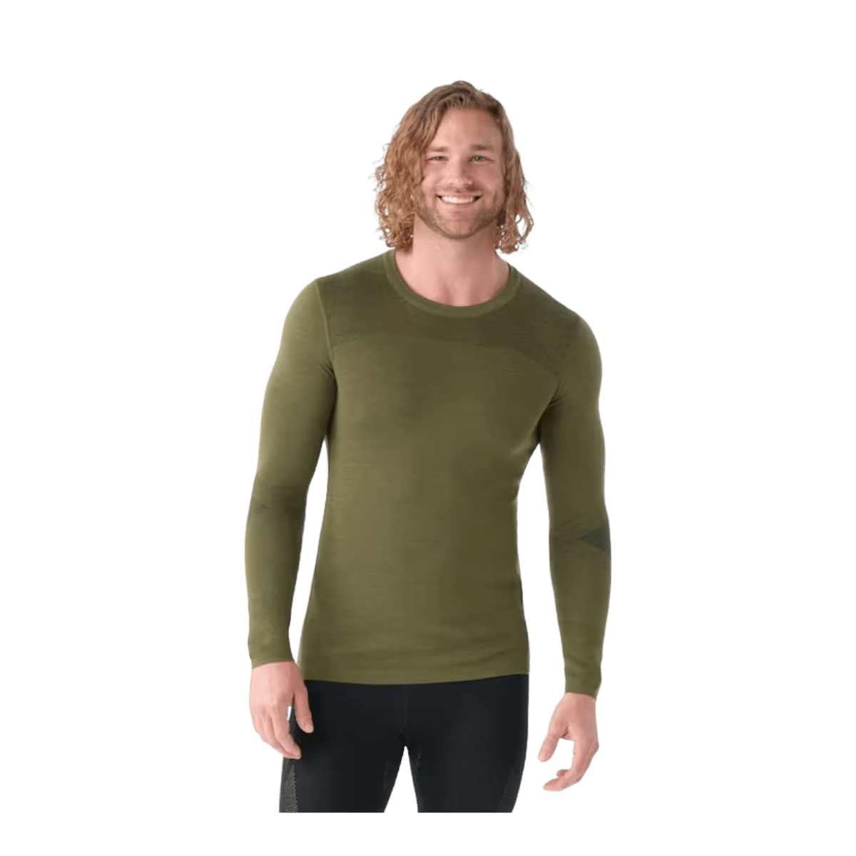 SMARTWOOL MEN'S INTRAKNIT THERMAL MERINO 200 BASE LAYER CREW - WINTER MOSS - FRONT VIEW
