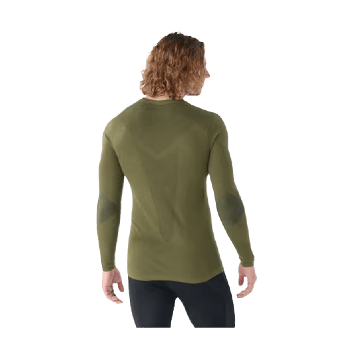 SMARTWOOL MEN'S INTRAKNIT THERMAL MERINO 200 BASE LAYER CREW - WINTER MOSS - BACK VIEW