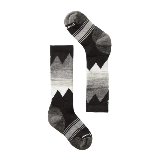 SMARTWOOL KIDS’ SKI LIGHT CUSHION OVER-THE-CALF SOCKS – BLACK
