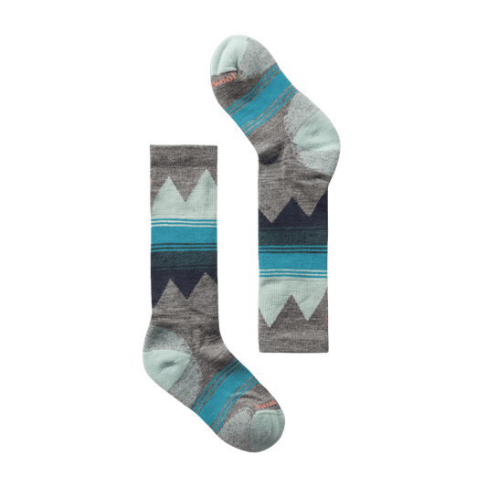 SMARTWOOL KIDS’ SKI LIGHT CUSHION OVER-THE-CALF SOCKS – MEDIUM GRAY