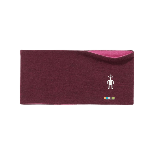 SMARTWOOL THERMAL MERINO 250 REVERSIBLE HEADBAND - 1 FM - BLACK CHERRY HEATHER