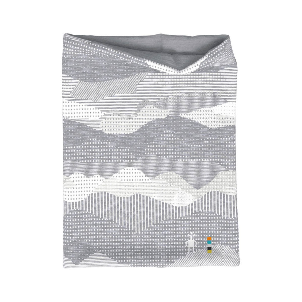 SMARTWOOL THERMAL MERINO REVERSIBLE PATTERN NECK GAITER - 1 FM - LIGHT GREY MOUNTAINSCAPE
